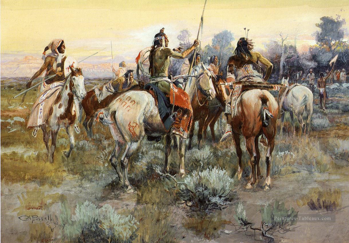 La Trêve Art occidental Amérindien Charles Marion Russell Peintures à l'huile